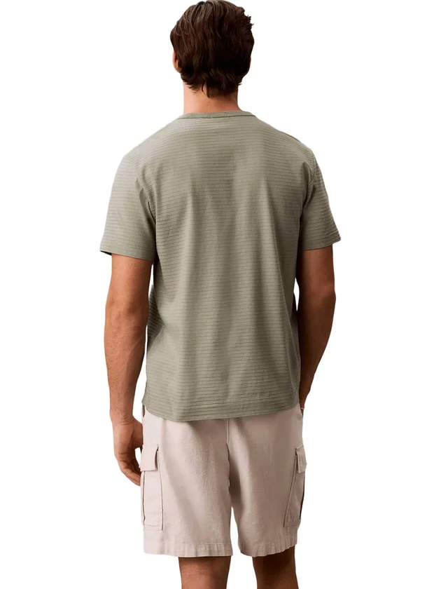 Textured Stripe Crewnk Tee