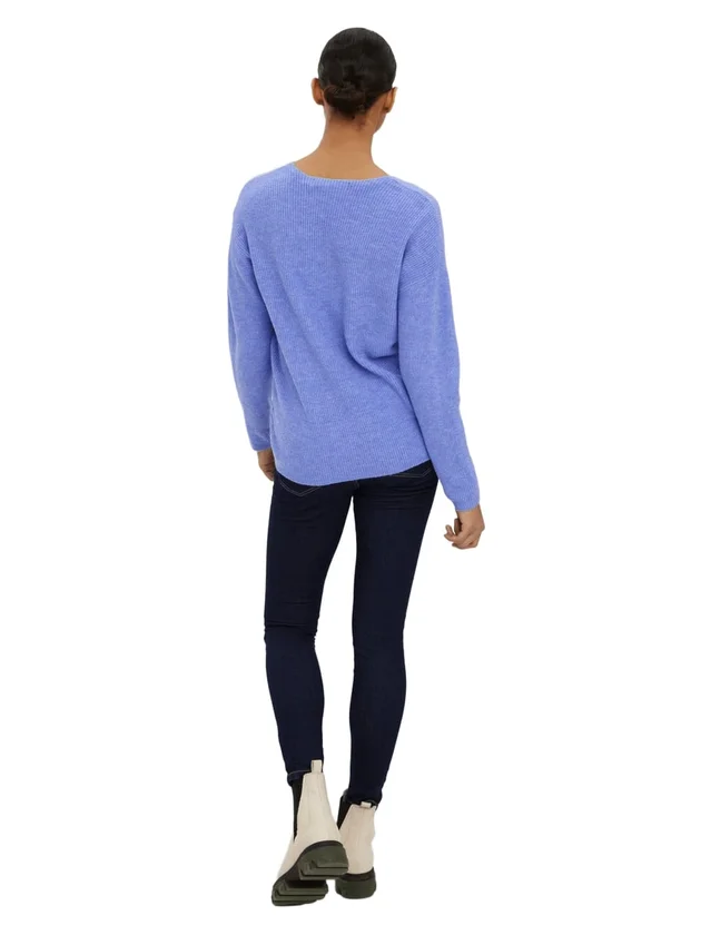 Vmcrewlefile Ls V Neck Blouse Noos