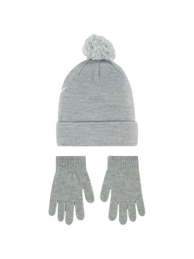 Nan Swoosh Pom Beanie Glv Set