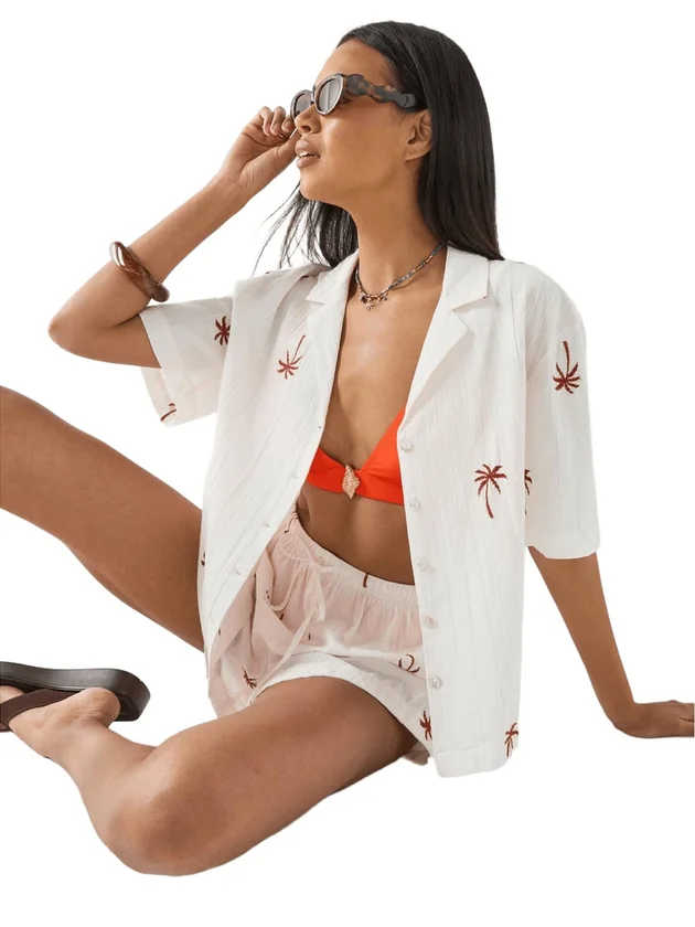 Pckiana Embroidery Shorts Wvn BC