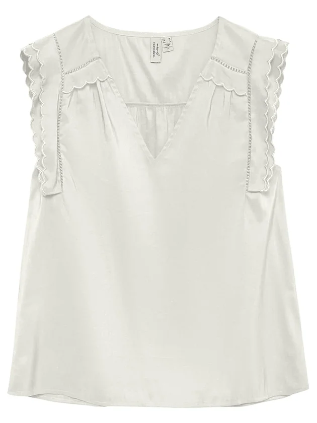 Jenesis S L V Neck Top Wvn Btq