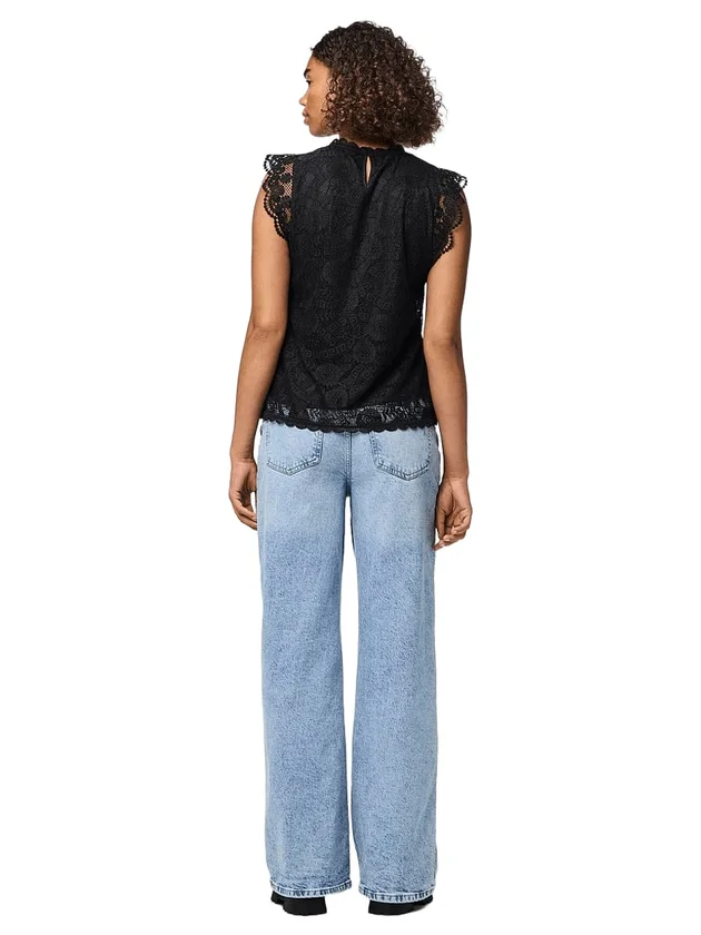 Colline Sl Lace Top Wvn Noos