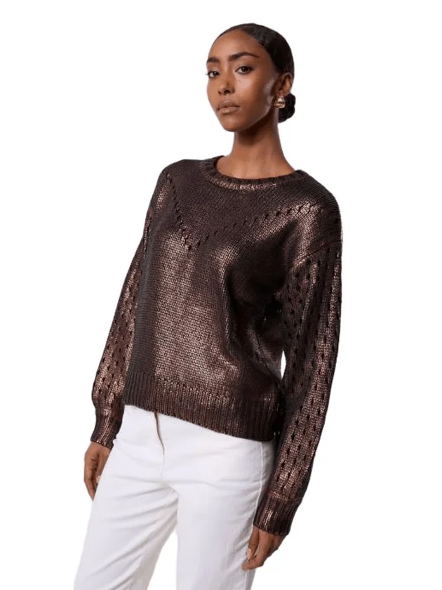 Javis LS O Neck Foil Knit