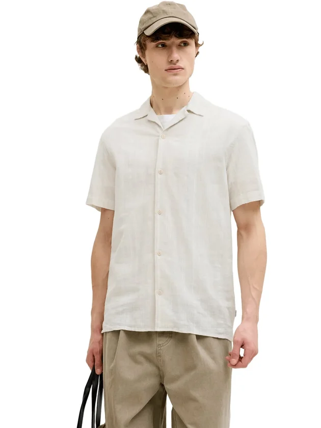 Linen Blend Dobby SS Shirt