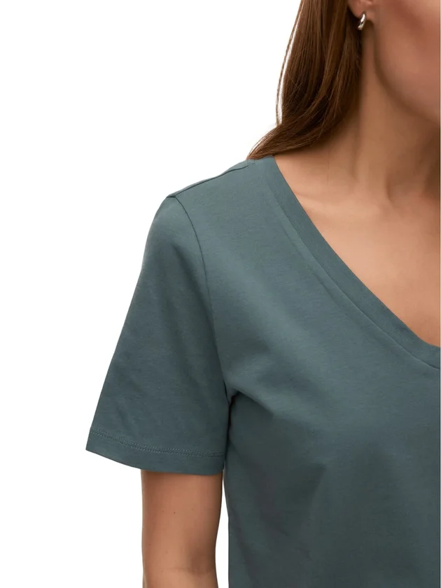 Vmpaulina Ss V Neck T Shirt Jrs Noos