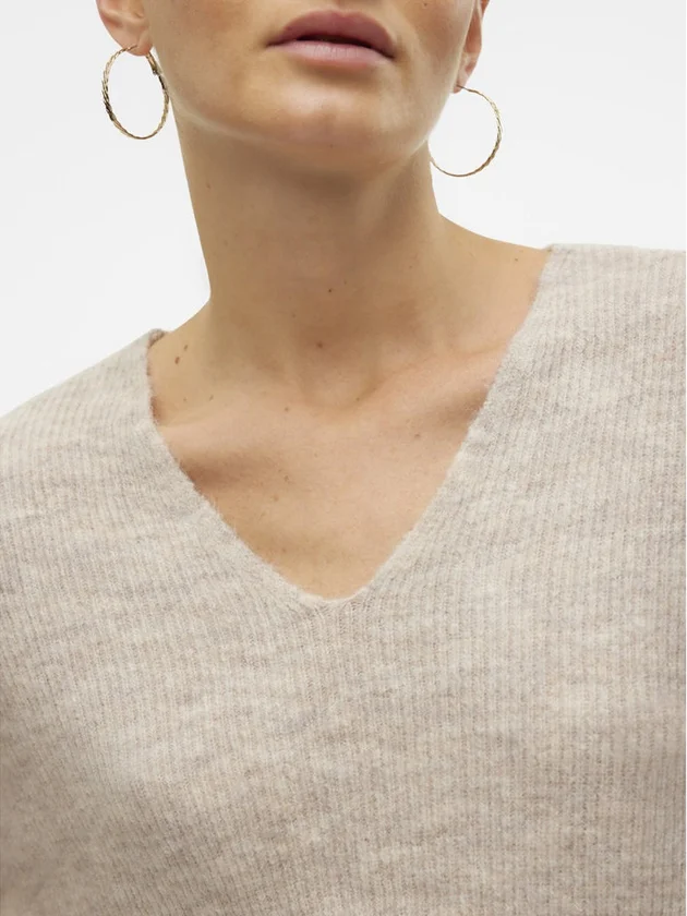Vmcrewlefile Ls V Neck Blouse Noos