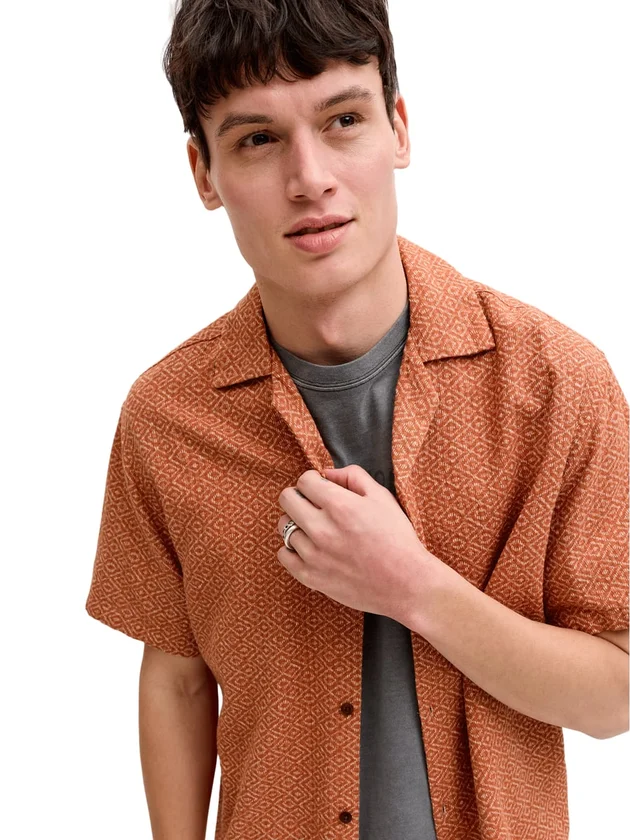 Print Dobby S S Shirt