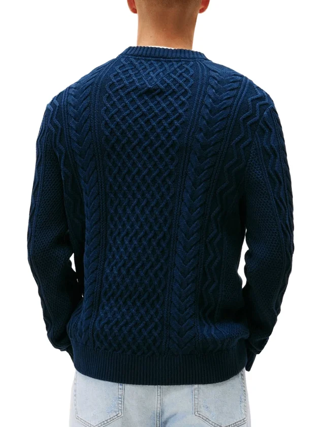 Slm Badge Cable Knit Sweater