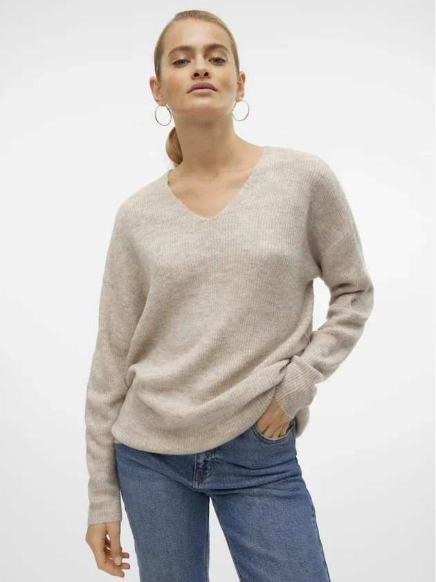 Vmcrewlefile Ls V Neck Blouse Noos