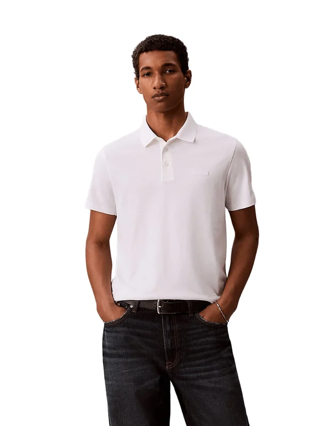 Slim Supima Logo Patch Polo
