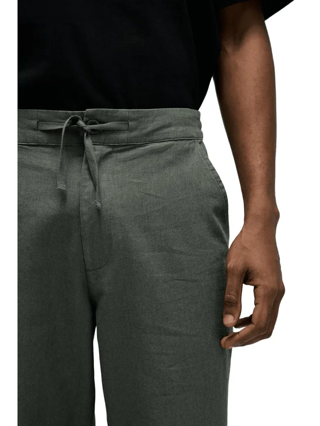 Cotton Linen Jogger Pants Set