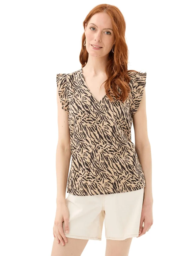 Sl V Neck Top Wvn Msa Bc