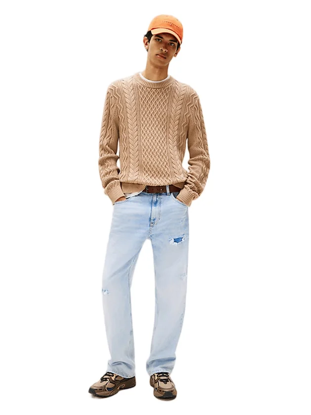 Slm Badge Cable Knit Sweater