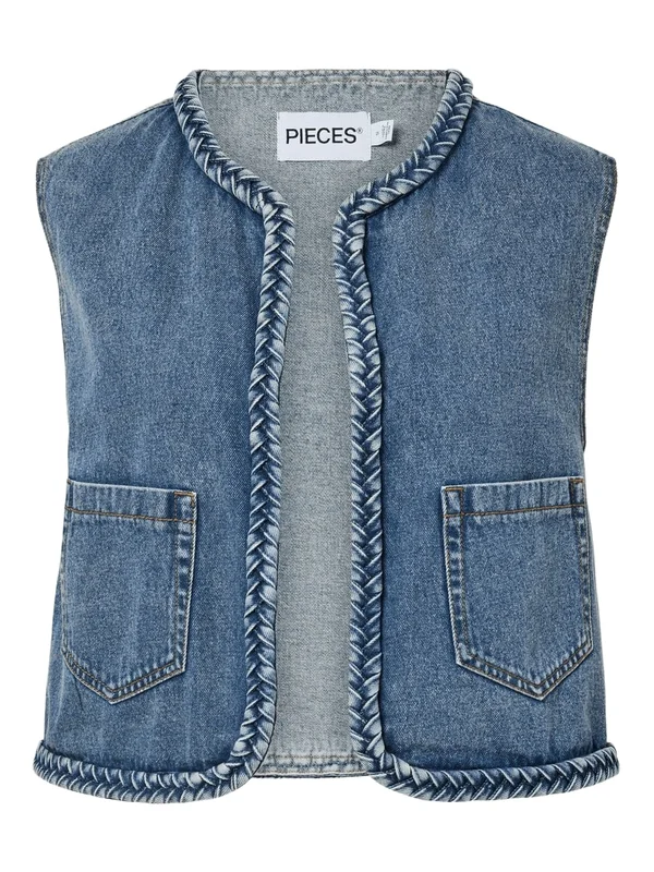 PcBell Cropped Denim Vest