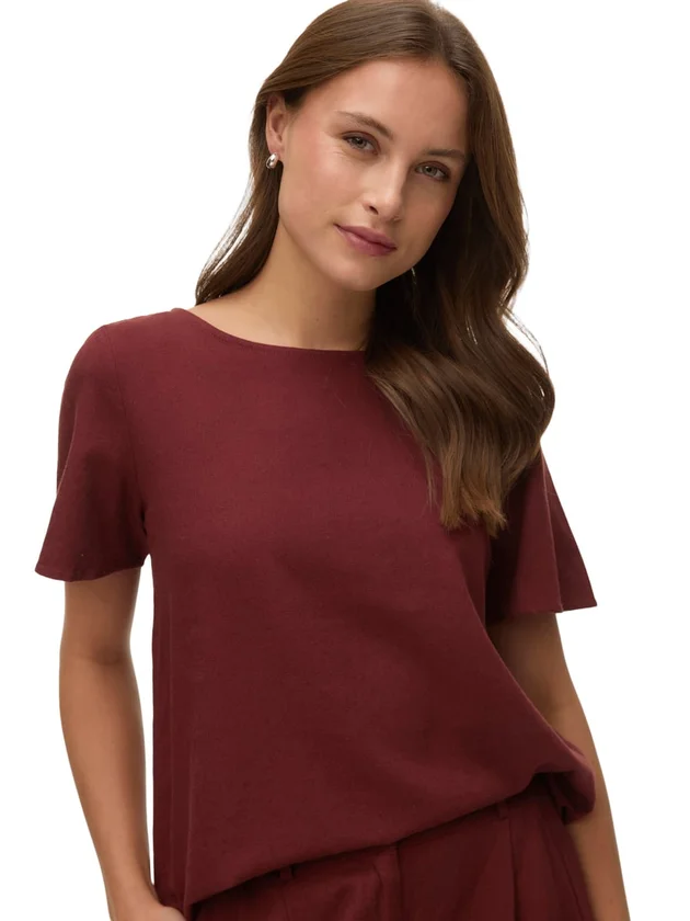 Mymilo Ss O Neck Top Wvn Ga
