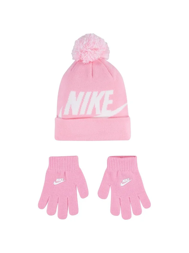 Nan Swoosh Pom Beanie Glv Set