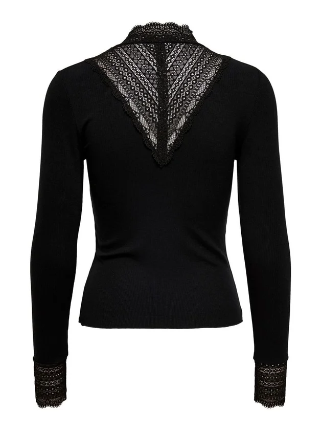 Tilde L S High Neck Lace Top Jrs Noos