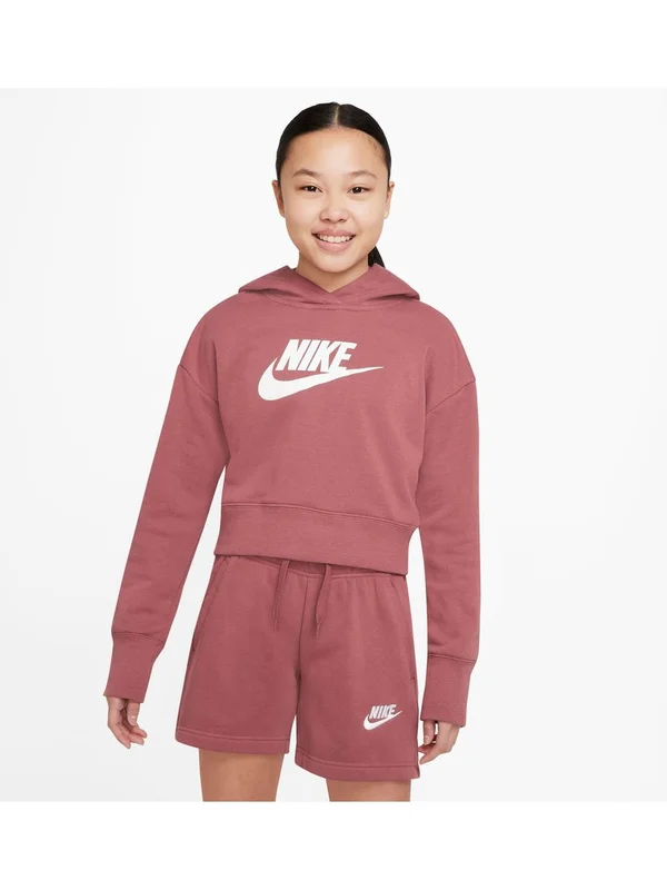 Club Ft Crop Hoodie Hbr