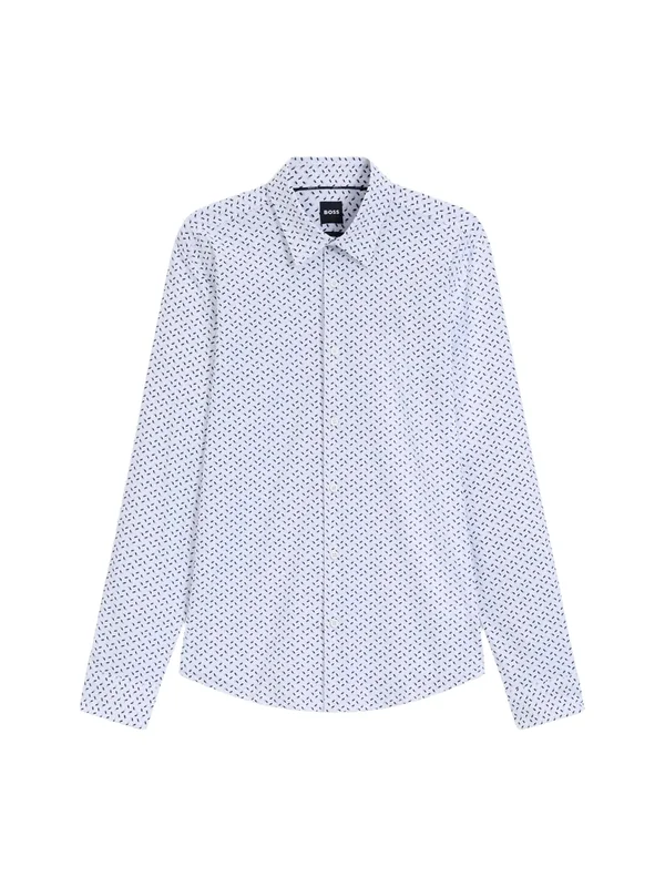 Chemise Col Kent Slim Jersey Stretch Imprimé