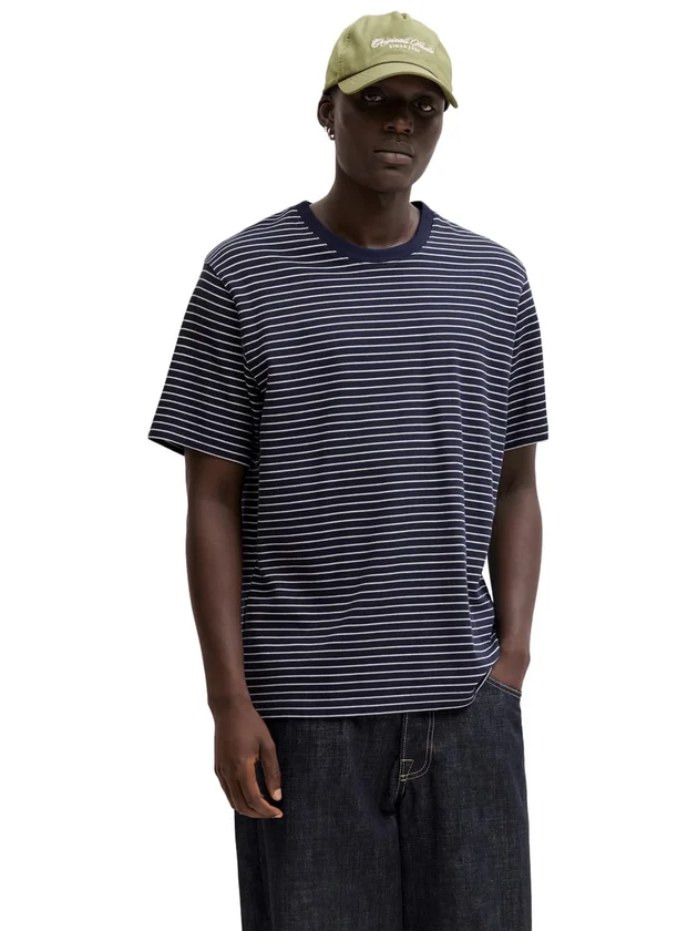 Jjedover Striped Tee Ss Crew Neck Sn