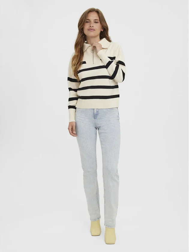 Saba Stripe LS Highneck Blouse