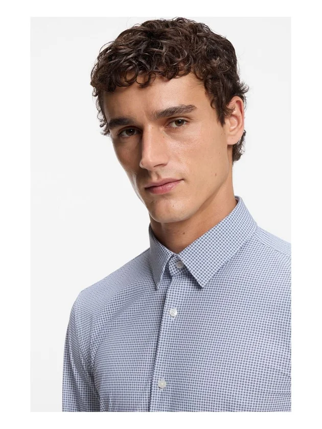 P-Hank Slim Fit Chemise Col Kent Poignets Boutonnés