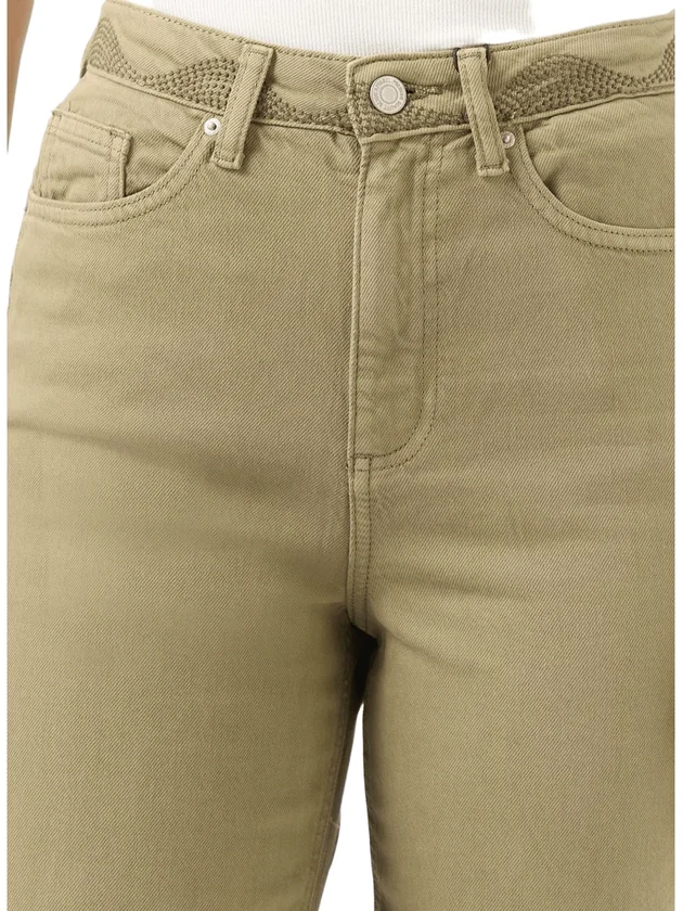 Tessa Hr Wide Colored Emb Jeans