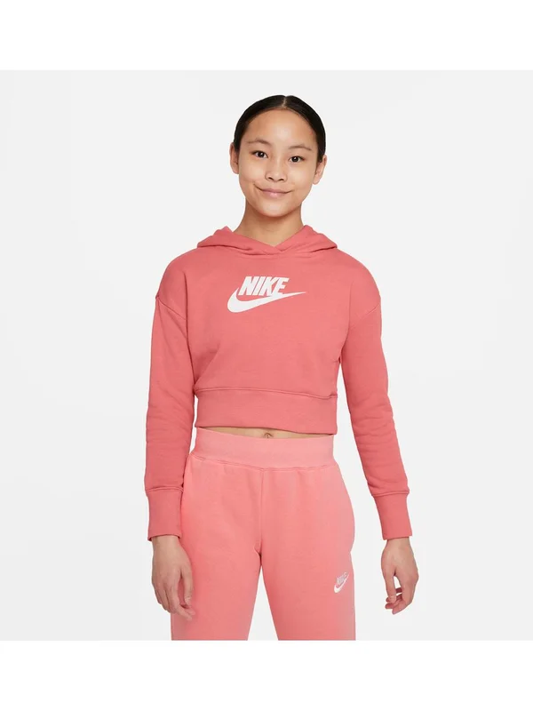 Club Ft Crop Hoodie Hbr