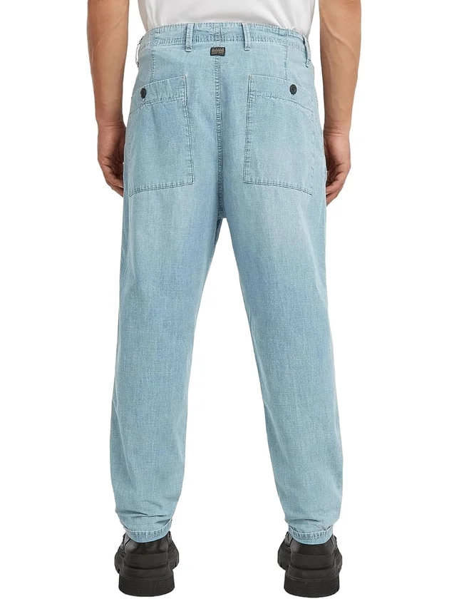 Pleated Chino Denim Relaxed Tapered