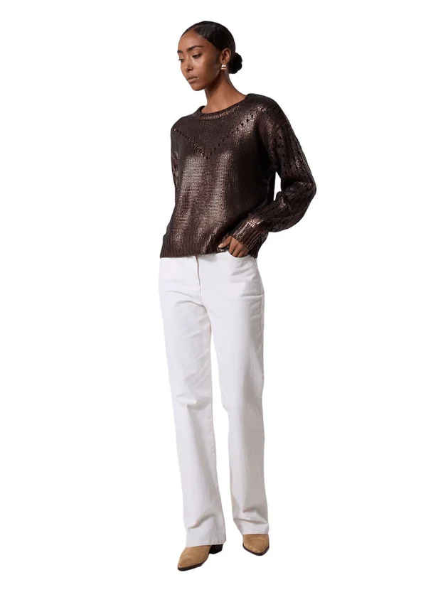 Javis LS O Neck Foil Knit