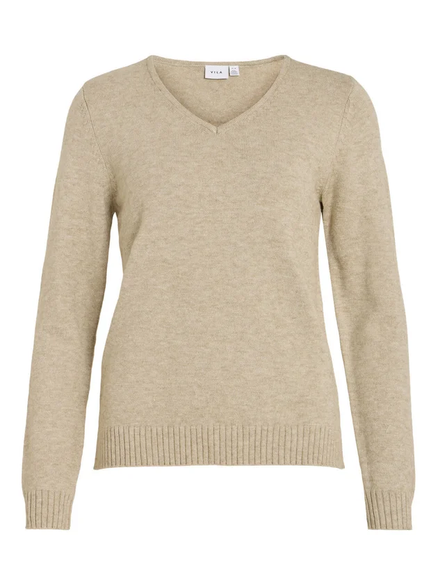 Viril V Neck L S Knit Top Noos