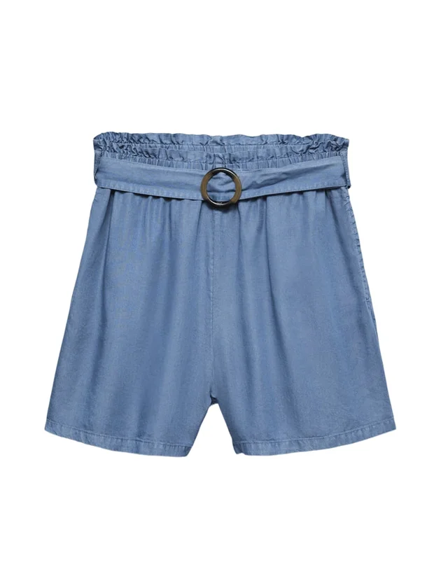 Paperbag Belt Tencel Shorts