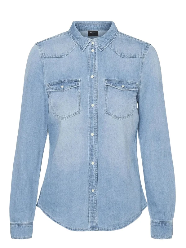 Maria LS Denim Slim Shirt Mix Noos