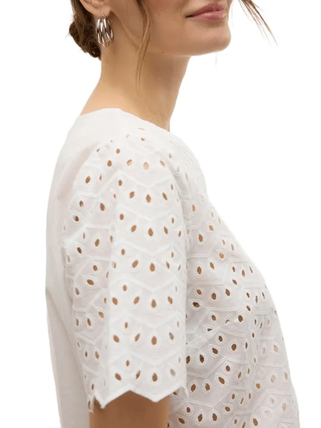 Vmbala S S V Neck Top Wvn Btq