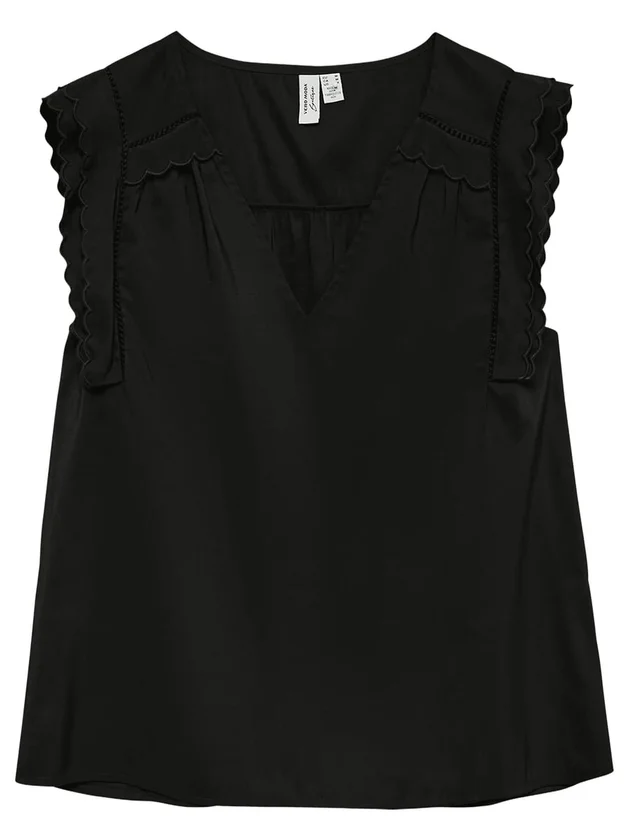 Jenesis S L V Neck Top Wvn Btq