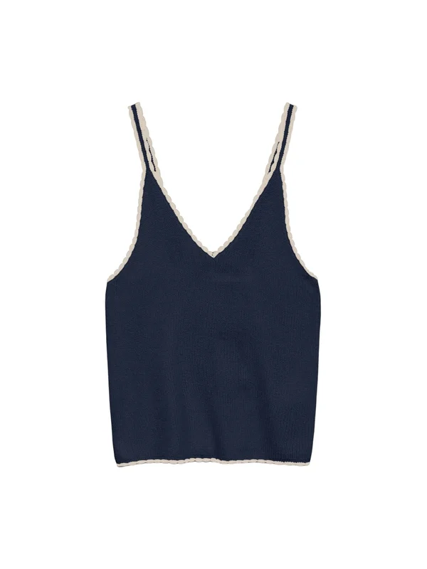 Contrast Sl V Neck Top