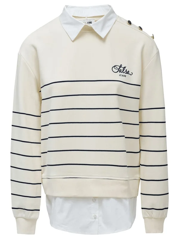Stripped Twofer Sweatshirt