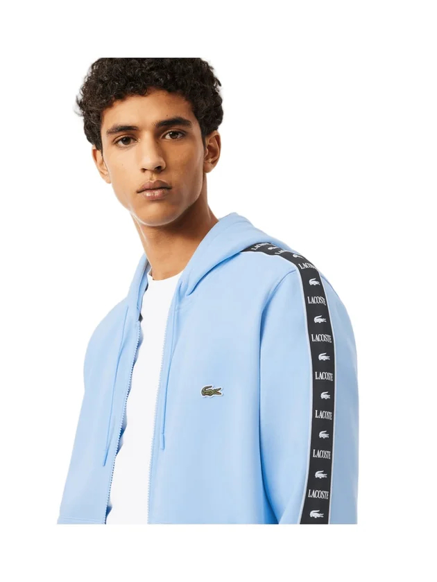 Sweatshirt Zippé À Capuche Bandes Siglées