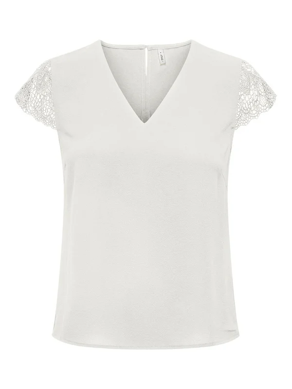 Onlelva Fr S S Lace V Neck Top Cs Ptm