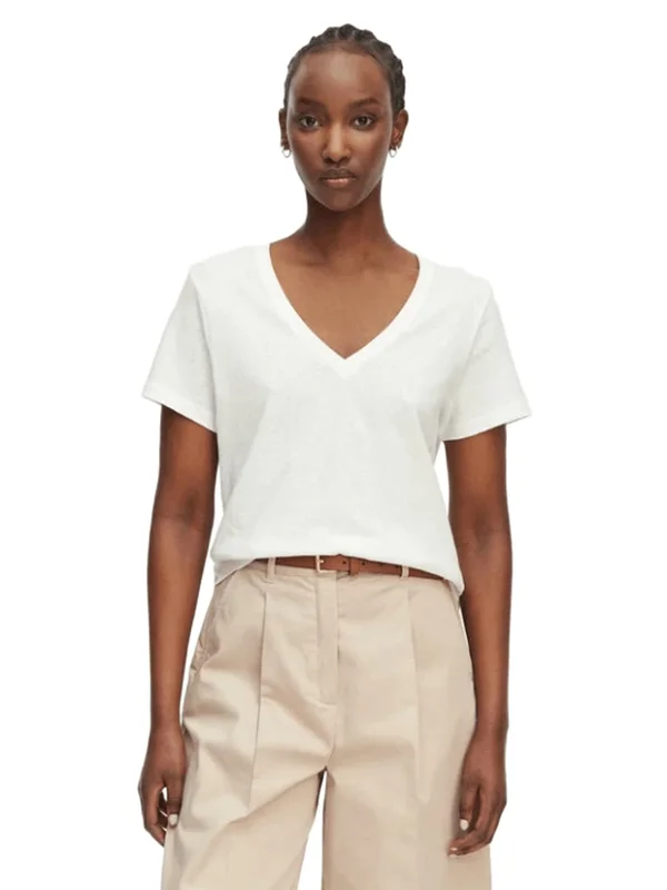 Co Linen V Nk Ss Tee