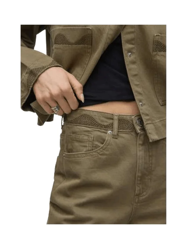 Tessa Hr Wide Colored Emb Jeans