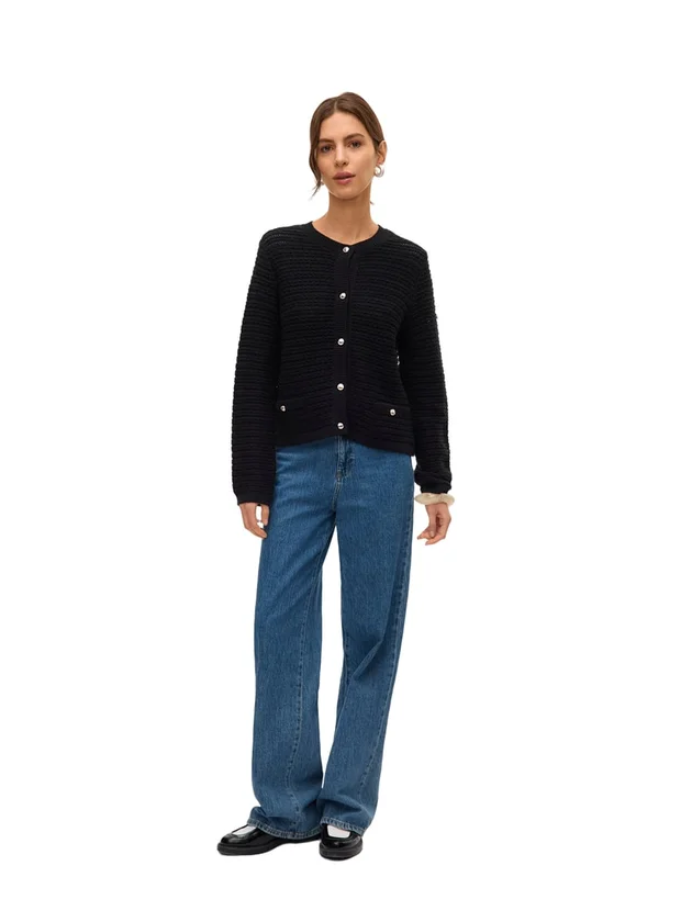 Soleil LS O Neck Cardigan Btq