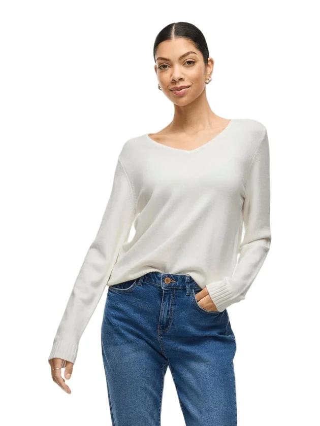 Viril V Neck L S Knit Top Noos