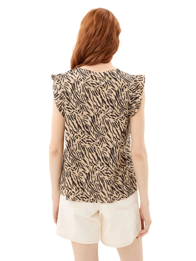Sl V Neck Top Wvn Msa Bc