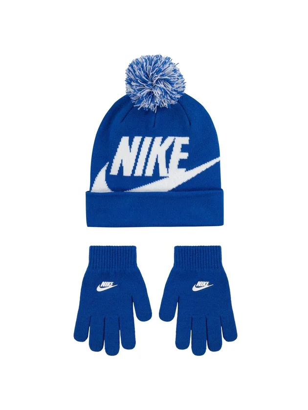 Nan Swoosh Pom Beanie Glv Set