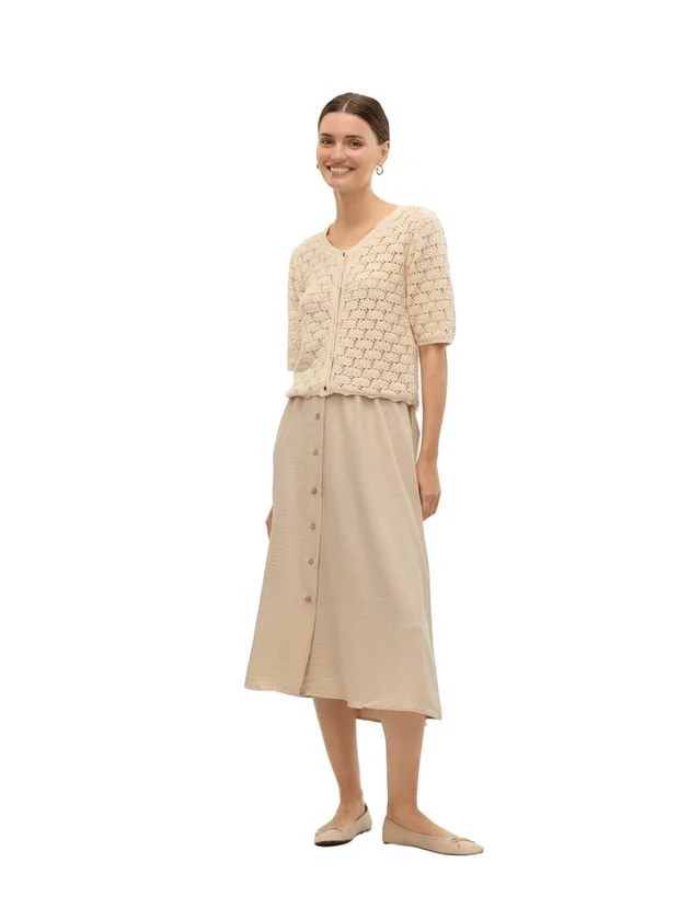Vmkora 2/4 O Neck Button Cardigan E