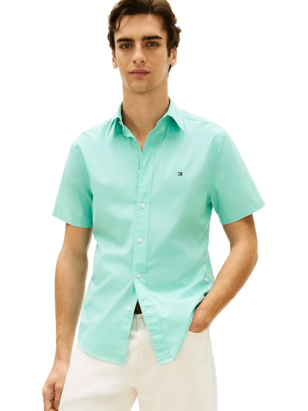 Flex Poplin Solid S S Shirt