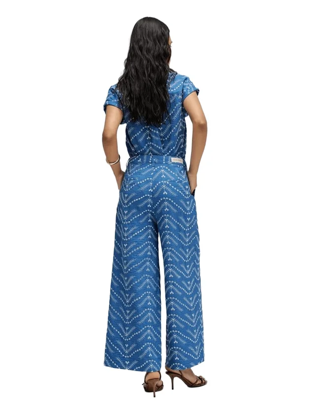 Jean High Rise Cropped Wide Embroidery