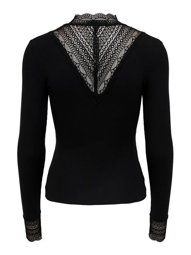 Tilde L S High Neck Lace Top Jrs Noos