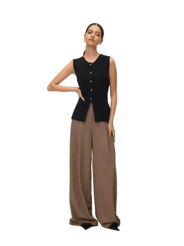 Saba Sl O Neck Button Vest